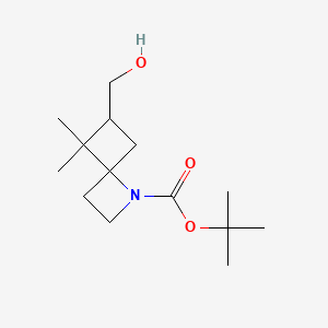 molecular formula C14H25NO3 B13461159 Tert-butyl 6-(hydroxymethyl)-5,5-dimethyl-1-azaspiro[3.3]heptane-1-carboxylate 