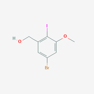 molecular formula C8H8BrIO2 B13461164 (5-Bromo-2-iodo-3-methoxyphenyl)methanol 