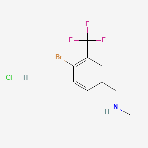 molecular formula C9H10BrClF3N B13461194 {[4-Bromo-3-(trifluoromethyl)phenyl]methyl}(methyl)amine hydrochloride 