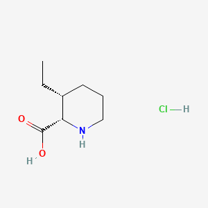 molecular formula C8H16ClNO2 B13461206 rac-(2R,3S)-3-ethylpiperidine-2-carboxylic acid hydrochloride 