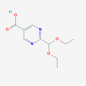 molecular formula C10H14N2O4 B13461222 2-(Diethoxymethyl)pyrimidine-5-carboxylicacid 