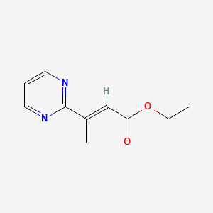 molecular formula C10H12N2O2 B13461242 ethyl (2E)-3-(pyrimidin-2-yl)but-2-enoate 
