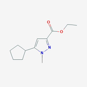 molecular formula C12H18N2O2 B13461244 ethyl 5-cyclopentyl-1-methyl-1H-pyrazole-3-carboxylate 