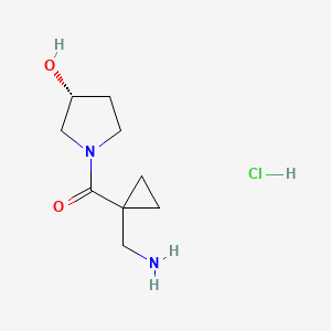 molecular formula C9H17ClN2O2 B13461271 (3R)-1-[1-(aminomethyl)cyclopropanecarbonyl]pyrrolidin-3-ol hydrochloride 