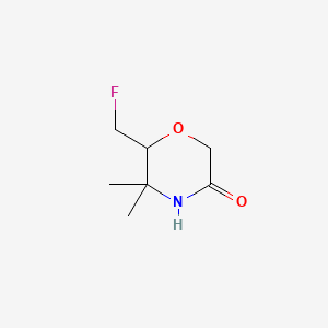 molecular formula C7H12FNO2 B13461278 6-(Fluoromethyl)-5,5-dimethylmorpholin-3-one 