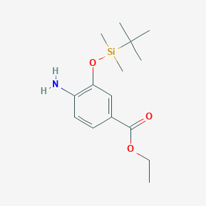 molecular formula C15H25NO3Si B13461290 Ethyl 4-amino-3-((tert-butyldimethylsilyl)oxy)benzoate 
