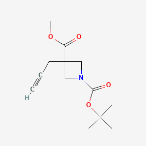 molecular formula C13H19NO4 B13461366 1-Tert-butyl 3-methyl 3-(prop-2-yn-1-yl)azetidine-1,3-dicarboxylate 