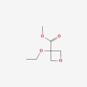 molecular formula C7H12O4 B13461395 Methyl 3-ethoxyoxetane-3-carboxylate 