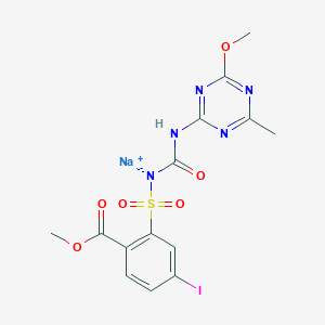 molecular formula C14H13IN5NaO6S B134614 Iodosulfuron-methyl-sodium CAS No. 144550-36-7