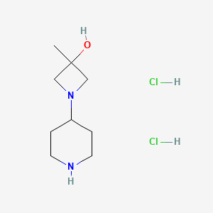 molecular formula C9H20Cl2N2O B13461415 3-Methyl-1-(piperidin-4-yl)azetidin-3-ol dihydrochloride 