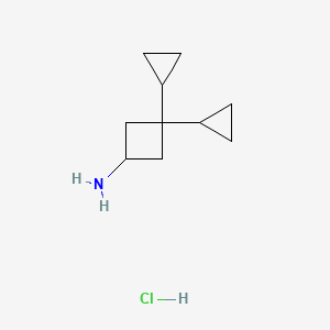 molecular formula C10H18ClN B13461417 3,3-Dicyclopropylcyclobutan-1-amine hydrochloride 