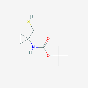 molecular formula C9H17NO2S B13461425 Tert-butyl N-[1-(sulfanylmethyl)cyclopropyl]carbamate 