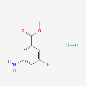 molecular formula C8H9ClFNO2 B13461429 Methyl3-amino-5-fluorobenzoatehydrochloride 