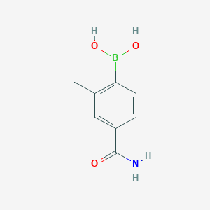 molecular formula C8H10BNO3 B13461443 (4-Carbamoyl-2-methylphenyl)boronic acid 