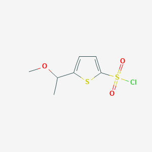 molecular formula C7H9ClO3S2 B13461455 5-(1-Methoxyethyl)thiophene-2-sulfonyl chloride 