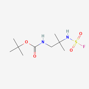 molecular formula C9H19FN2O4S B13461490 tert-butyl N-{2-[(fluorosulfonyl)amino]-2-methylpropyl}carbamate 