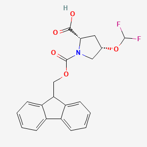 molecular formula C21H19F2NO5 B13461503 (2S,4S)-4-(difluoromethoxy)-1-{[(9H-fluoren-9-yl)methoxy]carbonyl}pyrrolidine-2-carboxylic acid 