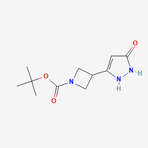 molecular formula C11H17N3O3 B13461556 tert-butyl 3-(5-hydroxy-1H-pyrazol-3-yl)azetidine-1-carboxylate 