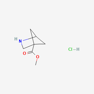 molecular formula C7H12ClNO2 B13461600 Methyl 2-azabicyclo[2.1.1]hexane-4-carboxylate hydrochloride 