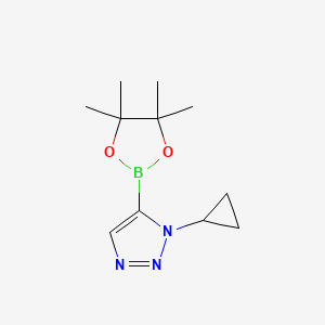 molecular formula C11H18BN3O2 B13461603 1-cyclopropyl-5-(4,4,5,5-tetramethyl-1,3,2-dioxaborolan-2-yl)-1H-1,2,3-triazole 