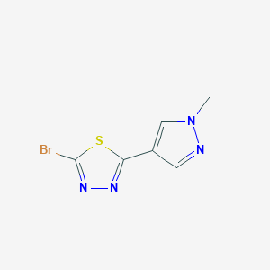 molecular formula C6H5BrN4S B13461627 2-bromo-5-(1-methyl-1H-pyrazol-4-yl)-1,3,4-thiadiazole 
