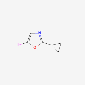 molecular formula C6H6INO B13461660 2-Cyclopropyl-5-iodo-1,3-oxazole CAS No. 2161940-92-5