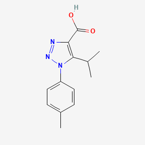 molecular formula C13H15N3O2 B1346167 1-(4-methylphenyl)-5-(propan-2-yl)-1H-1,2,3-triazole-4-carboxylic acid 