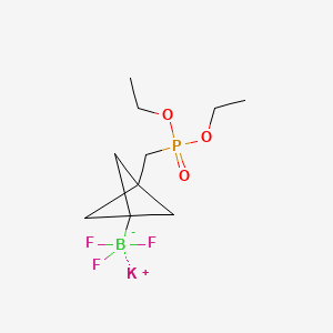 molecular formula C10H18BF3KO3P B13461741 Potassium {3-[(diethoxyphosphoryl)methyl]bicyclo[1.1.1]pentan-1-yl}trifluoroboranuide 