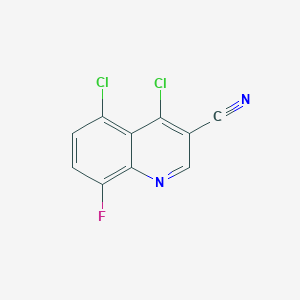 molecular formula C10H3Cl2FN2 B1346175 4,5-Dichloro-8-fluoroquinoline-3-carbonitrile 