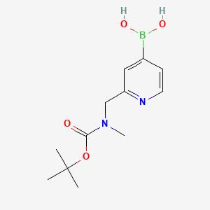 molecular formula C12H19BN2O4 B13461772 (2-(((tert-Butoxycarbonyl)(methyl)amino)methyl)pyridin-4-yl)boronic acid 