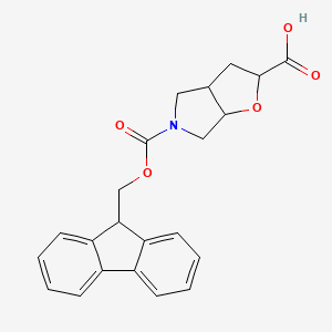 molecular formula C22H21NO5 B13461791 5-{[(9H-fluoren-9-yl)methoxy]carbonyl}-hexahydro-2H-furo[2,3-c]pyrrole-2-carboxylic acid 