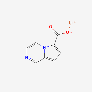 molecular formula C8H5LiN2O2 B13461793 Lithium(1+) pyrrolo[1,2-a]pyrazine-6-carboxylate 