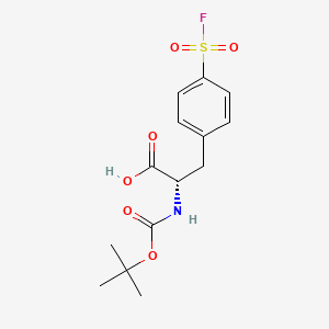 molecular formula C14H18FNO6S B13461795 (2S)-2-{[(tert-butoxy)carbonyl]amino}-3-[4-(fluorosulfonyl)phenyl]propanoic acid 