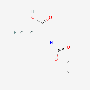 molecular formula C11H15NO4 B13461828 1-[(Tert-butoxy)carbonyl]-3-ethynylazetidine-3-carboxylic acid 