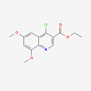 molecular formula C14H14ClNO4 B1346183 Ethyl 4-chloro-6,8-dimethoxyquinoline-3-carboxylate CAS No. 1016825-43-6