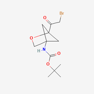 molecular formula C12H18BrNO4 B13461845 tert-butyl N-[1-(2-bromoacetyl)-2-oxabicyclo[2.1.1]hexan-4-yl]carbamate 