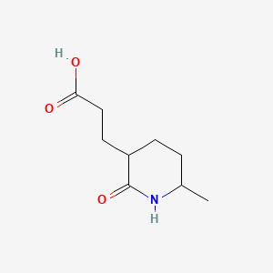 molecular formula C9H15NO3 B13461854 3-(6-Methyl-2-oxopiperidin-3-yl)propanoic acid 