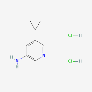 molecular formula C9H14Cl2N2 B13461921 5-Cyclopropyl-2-methylpyridin-3-amine dihydrochloride 