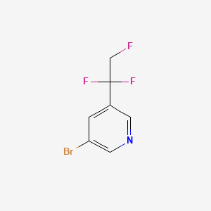 molecular formula C7H5BrF3N B13461935 3-Bromo-5-(1,1,2-trifluoroethyl)pyridine 