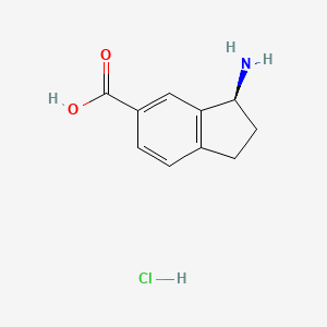 molecular formula C10H12ClNO2 B13461955 (3S)-3-amino-2,3-dihydro-1H-indene-5-carboxylic acid hydrochloride 