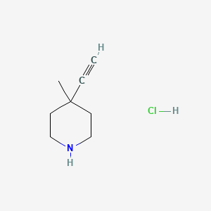 molecular formula C8H14ClN B13461976 4-Ethynyl-4-methylpiperidine hydrochloride 