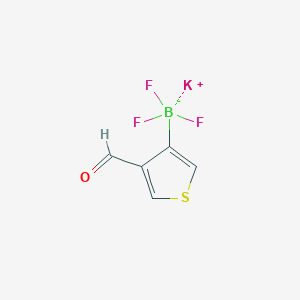 molecular formula C5H3BF3KOS B13461978 Potassium trifluoro(4-formylthiophen-3-yl)borate 