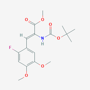 molecular formula C17H22FNO6 B134620 Methyl (2Z)-3-(2-fluoro-4,5-dimethoxyphenyl)-2-({[(2-methyl-2-propanyl)oxy]carbonyl}amino)acrylate CAS No. 853759-47-4