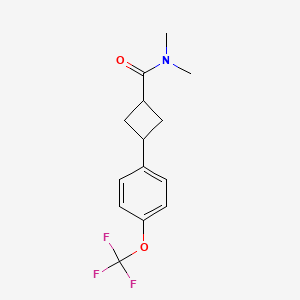 molecular formula C14H16F3NO2 B13462016 N,N-dimethyl-3-[4-(trifluoromethoxy)phenyl]cyclobutane-1-carboxamide 