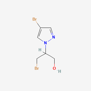molecular formula C6H8Br2N2O B13462017 3-bromo-2-(4-bromo-1H-pyrazol-1-yl)propan-1-ol 