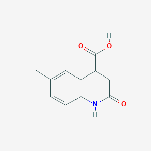 molecular formula C11H11NO3 B1346202 6-Methyl-2-oxo-1,2,3,4-tetrahydroquinoline-4-carboxylic acid CAS No. 855165-89-8