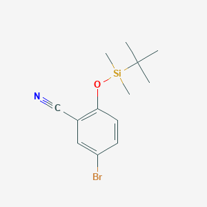 molecular formula C13H18BrNOSi B13462028 5-Bromo-2-(tert-butyldimethylsilanyloxy)benzonitrile 