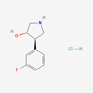 molecular formula C10H13ClFNO B13462032 rac-(3R,4S)-4-(3-fluorophenyl)pyrrolidin-3-ol hydrochloride 