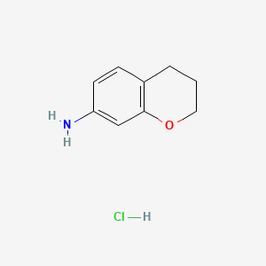 molecular formula C9H12ClNO B13462048 3,4-dihydro-2H-1-benzopyran-7-amine hydrochloride 