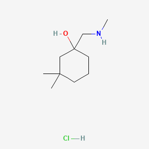 molecular formula C10H22ClNO B13462063 3,3-Dimethyl-1-[(methylamino)methyl]cyclohexan-1-ol hydrochloride 